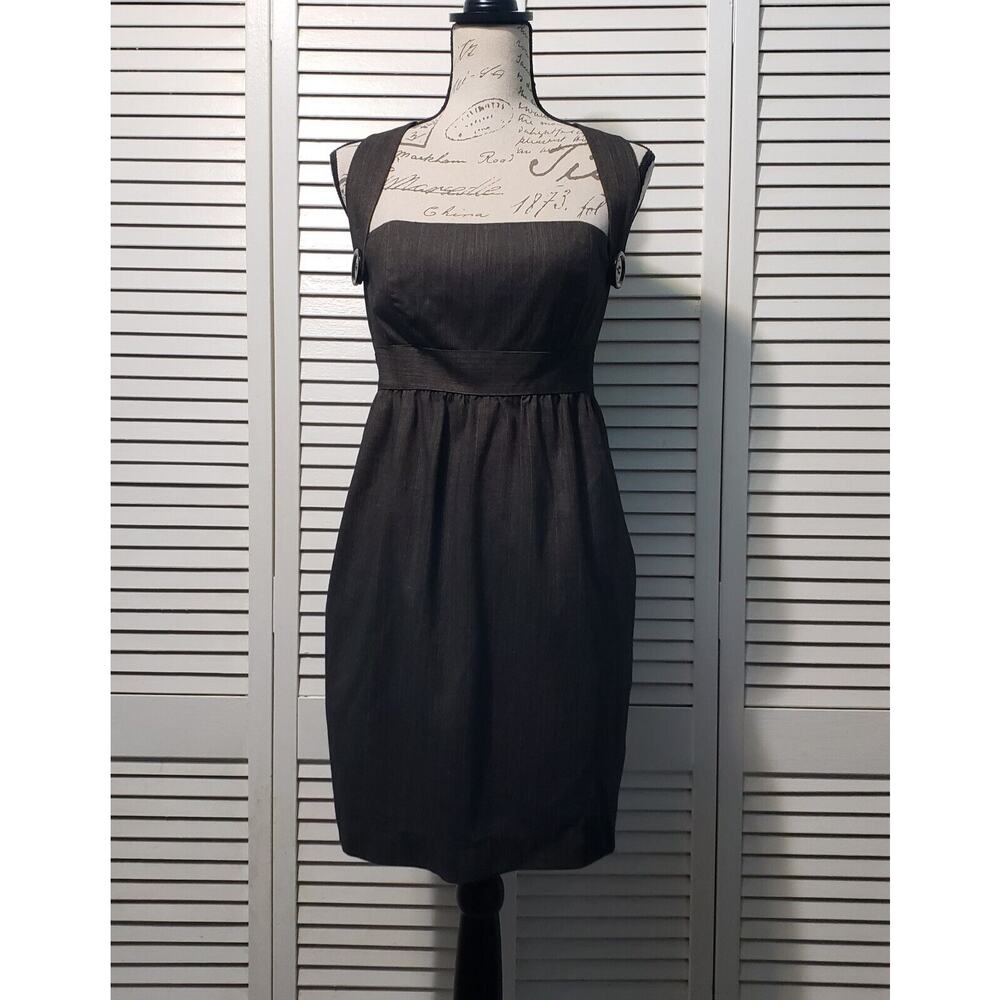 Laila Azhar Pinafore Dress Womens Size 6 Brown Wool Blend Sleeveless‎ Racerback